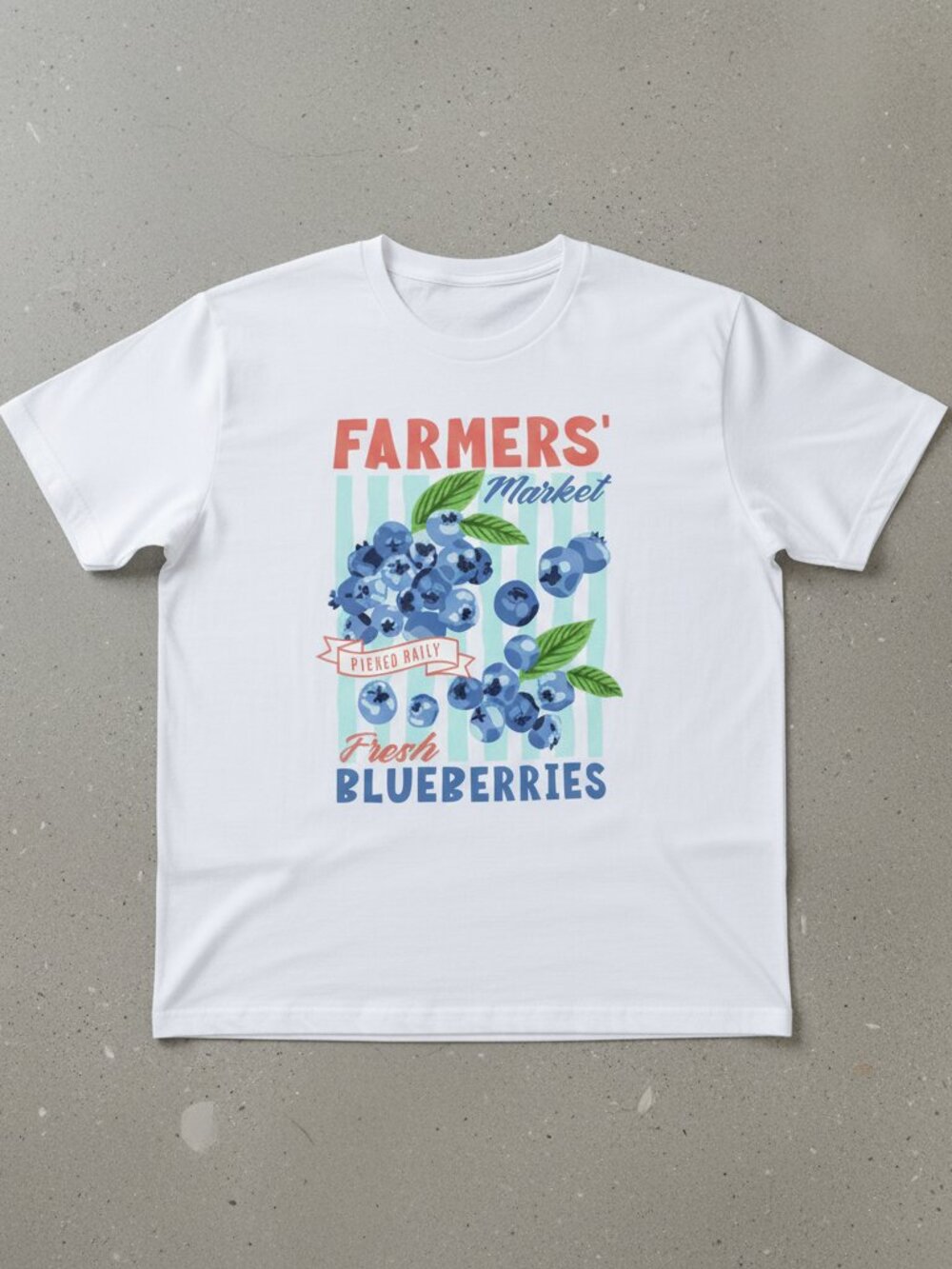 Fresh Blueberries Farmers Market Graphic Tee | Cute Fruit Lover Shirt | Vintage
